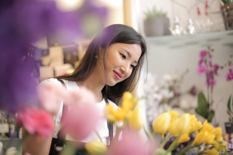 Small business owner in flower shop